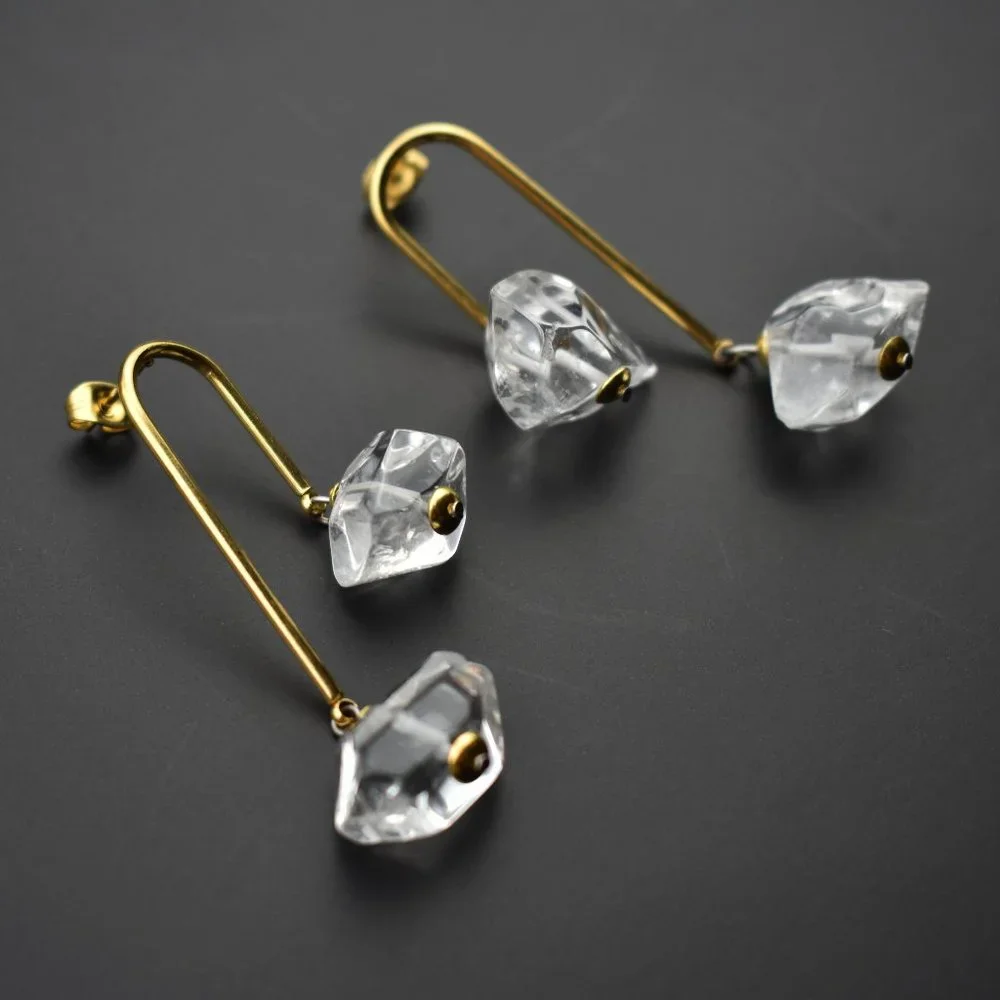 Large arch earrings, statement unusual earrings for women - Picture 3 of 5